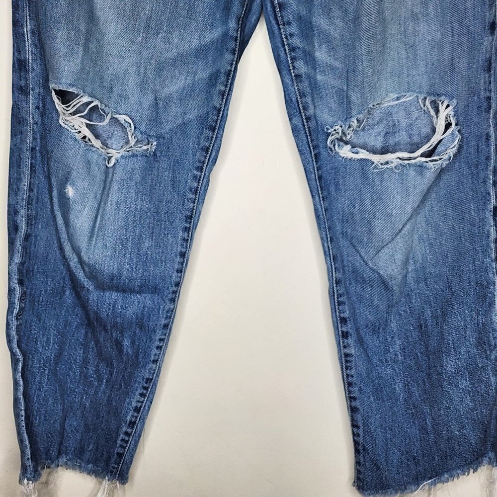 Etica Tyler Vintage Style Distressed Straight Leg Ankle Jean Blue Denim, sz 27 - Picture 4 of 13